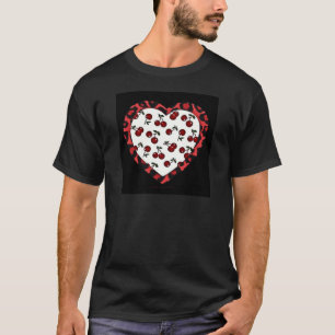 RAB Kirschen Leopardendruck Herz Rockabilly T-Shirt