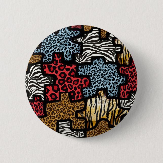 RAB Rockabilly Animal Print Puzzle Button (Vorderseite)