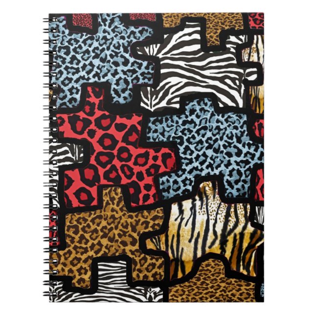 RAB Rockabilly Animal Print Puzzle Notizblock (Vorderseite)