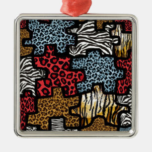 RAB Rockabilly Animal Print Puzzle Ornament Aus Metall