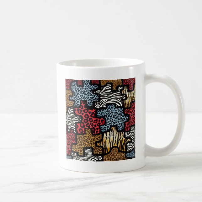 RAB Rockabilly Animal Print Puzzle Tasse (Rechts)