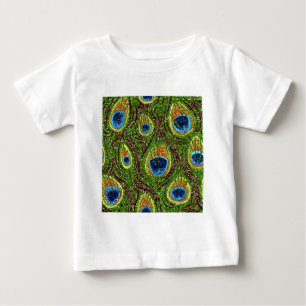 RAB Rockabilly Bunte Pfauenfedern Druck Baby T-shirt