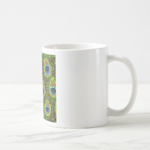 RAB Rockabilly Bunte Pfauenfedern Druck Tasse