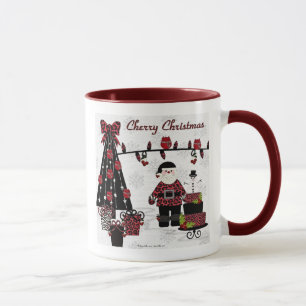 RAB Rockabilly Cherry Christmas Weihnachtsgeschenk Tasse