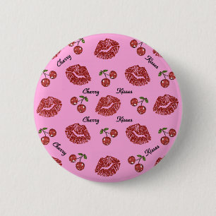 RAB Rockabilly Cherry Kisses auf Pink Button