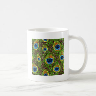 RAB Rockabilly Colorful Peacock Feathers Print Kaffeetasse
