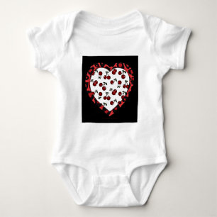 RAB Rockabilly Kirschen Leopardenprint Herz Baby Strampler