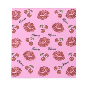 RAB Rockabilly Kirschküsse auf Rosa Notizblock