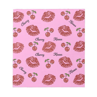 RAB Rockabilly Kirschküsse auf Rosa Notizblock