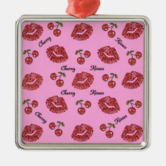 RAB Rockabilly Kirschküsse auf Rosa Ornament Aus Metall