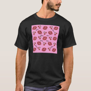 RAB Rockabilly Kirschküsse auf Rosa T-Shirt