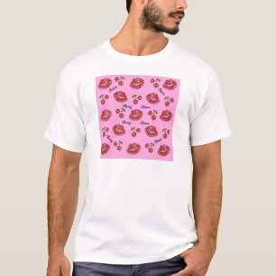RAB Rockabilly Kirschküsse auf Rosa T-Shirt