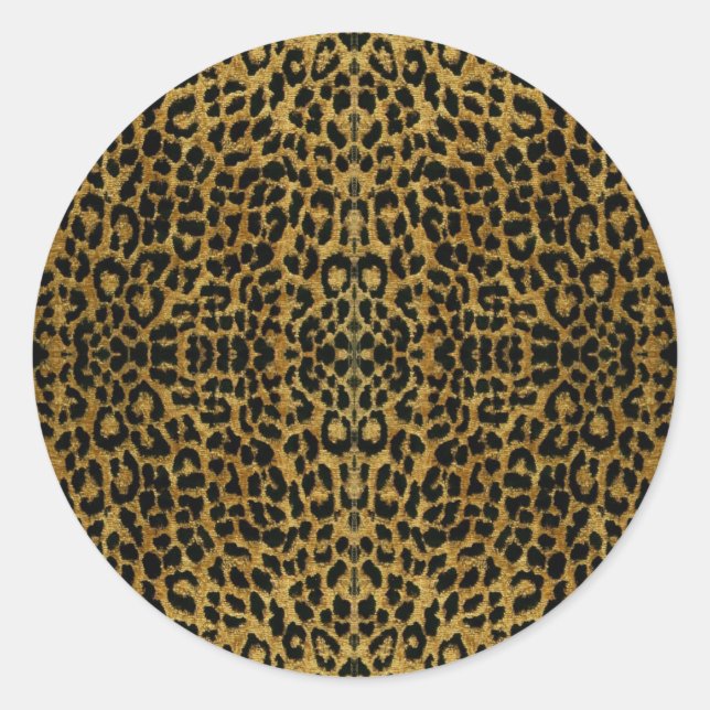 RAB Rockabilly Leopard Druckgeschenke Runder Aufkleber (Vorderseite)