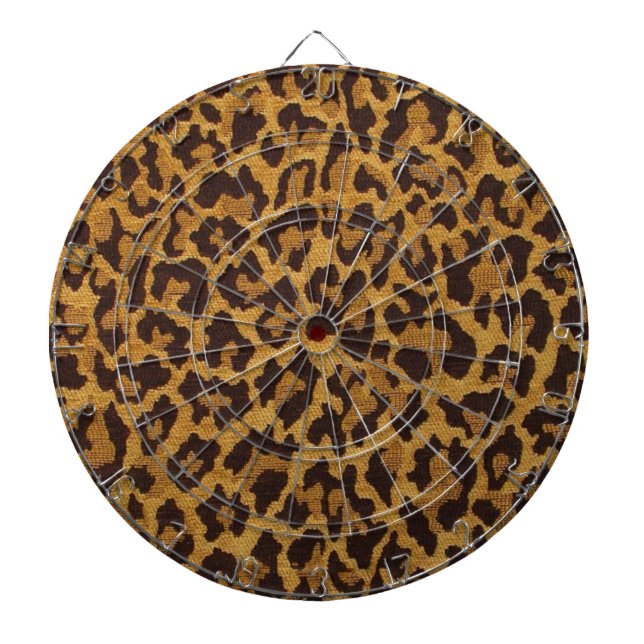RAB Rockabilly Leopard Print Brown Gold Dartscheibe (vorne)