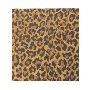RAB Rockabilly Leopard Print Brown Gold Notizblock