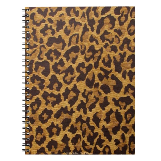 RAB Rockabilly Leopard Print Brown Gold Notizblock (Vorderseite)