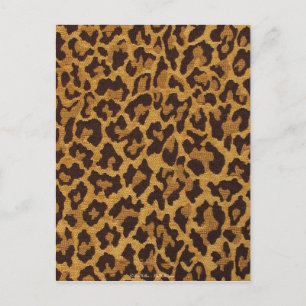 RAB Rockabilly Leopard Print Brown Gold Postkarte