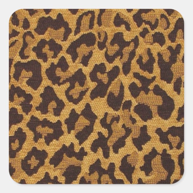 RAB Rockabilly Leopard Print Brown Gold Quadratischer Aufkleber (Vorderseite)