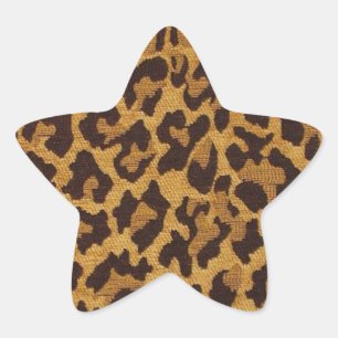 RAB Rockabilly Leopard Print Brown Gold Stern-Aufkleber