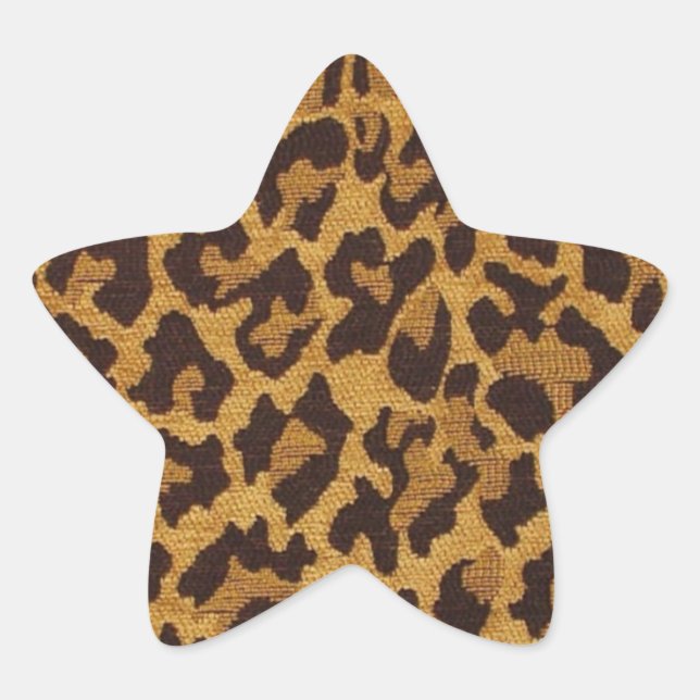 RAB Rockabilly Leopard Print Brown Gold Stern-Aufkleber (Vorderseite)