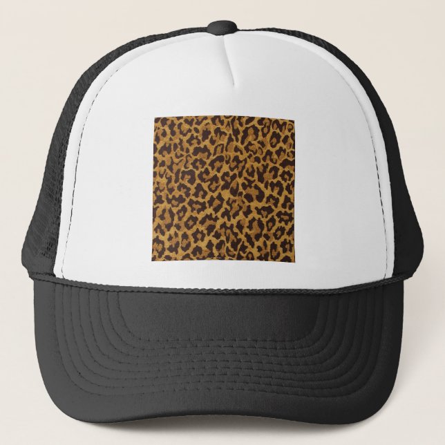 RAB Rockabilly Leopard Print Brown Gold Truckerkappe (Vorderseite)