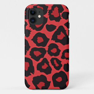 RAB Rockabilly Leopard Print Red Black iPhone 11 Hülle