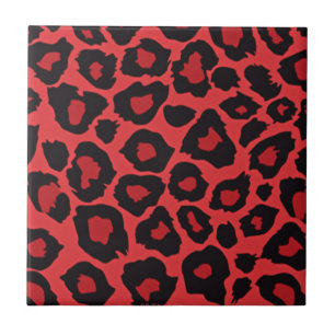 RAB Rockabilly Leopard Print Red Black Fliese