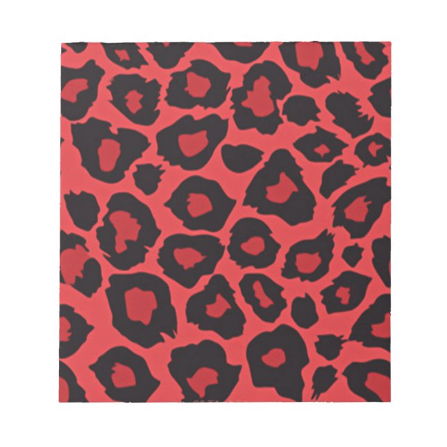 RAB Rockabilly Leopard Print Red Black Notizblock (Vorderseite)