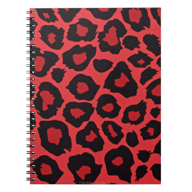 RAB Rockabilly Leopard Print Red Black Notizblock (Vorderseite)