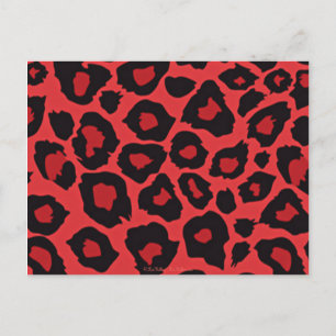 RAB Rockabilly Leopard Print Red Black Postkarte