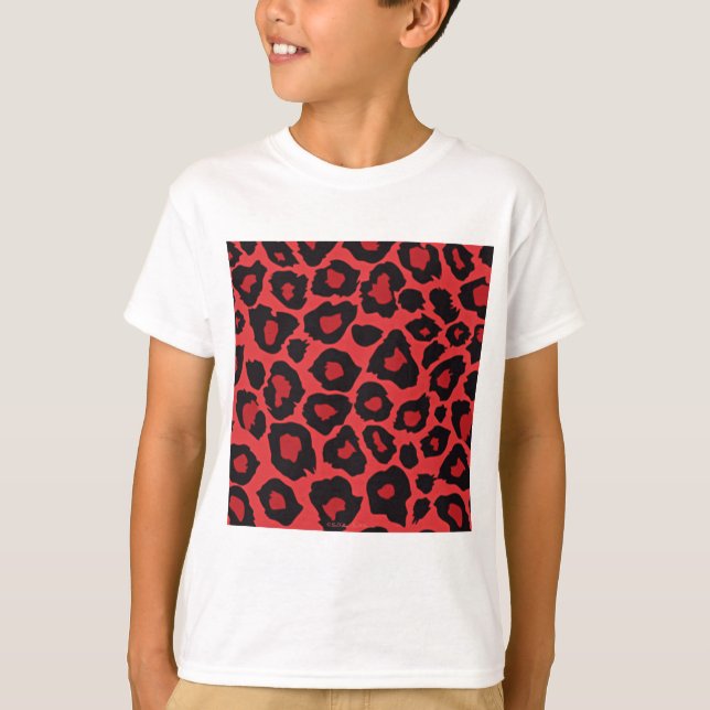 RAB Rockabilly Leopard Print Red Black T-Shirt (Vorderseite)