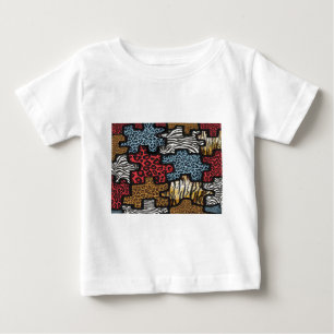 RAB Rockabilly Leopard Zebra Puzzle Druck Geschenk Baby T-shirt