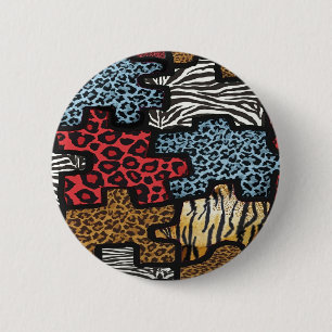 RAB Rockabilly Leopard Zebra Puzzle Druck Geschenk Button