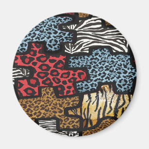 RAB Rockabilly Leopard Zebra Puzzle Druckgeschenke Magnet