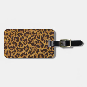 RAB Rockabilly Leopardenprint Braun Gold Gepäckanhänger