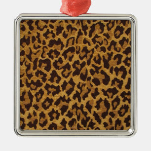 RAB Rockabilly Leopardenprint Braun Gold Silbernes Ornament