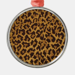 RAB Rockabilly Leopardenprint Braun Gold Silbernes Ornament