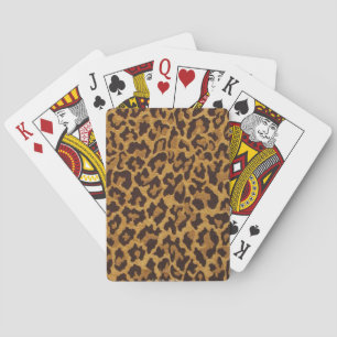 RAB Rockabilly Leopardenprint Braun Gold Spielkarten