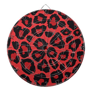 RAB Rockabilly Leopardenprint Rot Schwarz Dartscheibe
