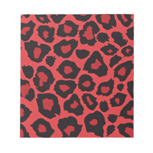 RAB Rockabilly Leopardenprint Rot Schwarz Notizblock
