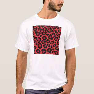 RAB Rockabilly Leopardenprint Rot Schwarz T-Shirt