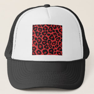 RAB Rockabilly Leopardenprint Rot Schwarz Truckerkappe