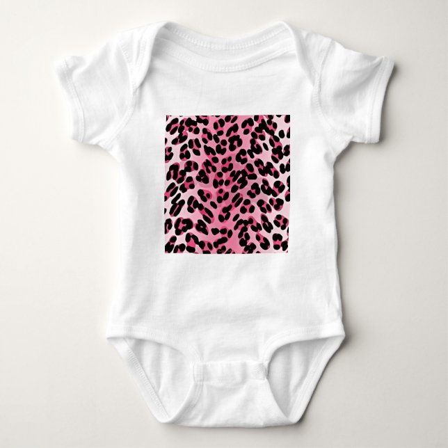 RAB Rockabilly Pink Cheetah Print Baby Strampler (Vorderseite)