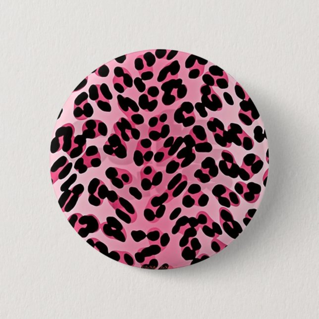 RAB Rockabilly Pink Cheetah Print Button (Vorderseite)