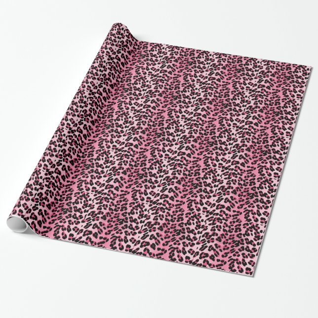 RAB Rockabilly Pink Cheetah Print Geschenkpapier (Ungerollt)