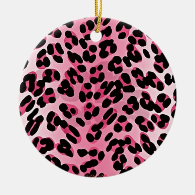 RAB Rockabilly Pink Cheetah Print Keramik Ornament (Vorne)