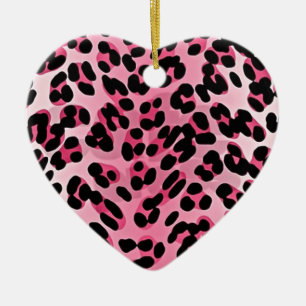 RAB Rockabilly Pink Cheetah Print Keramikornament