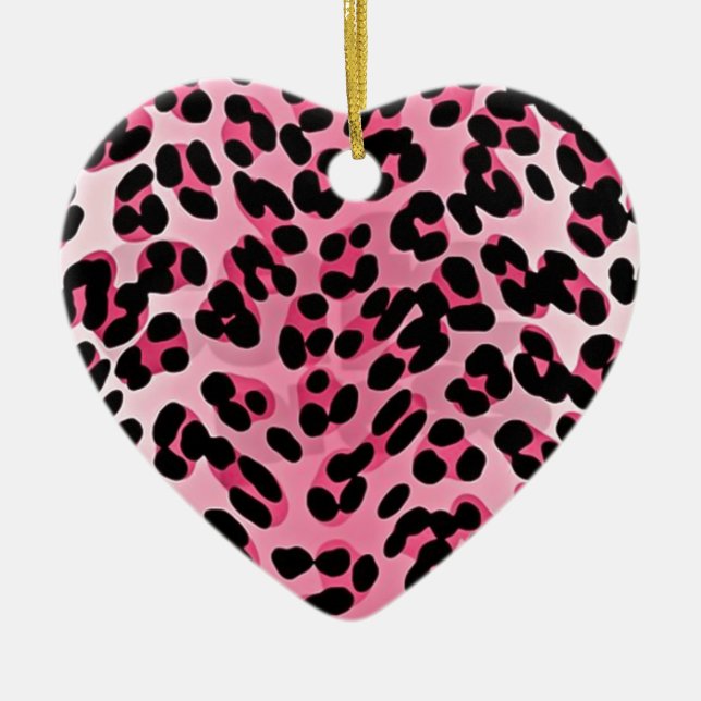RAB Rockabilly Pink Cheetah Print Keramikornament (Vorne)