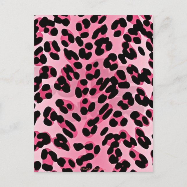 RAB Rockabilly Pink Cheetah Print Postkarte (Vorderseite)