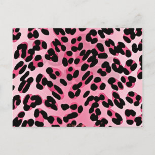 RAB Rockabilly Pink Cheetah Print Postkarte